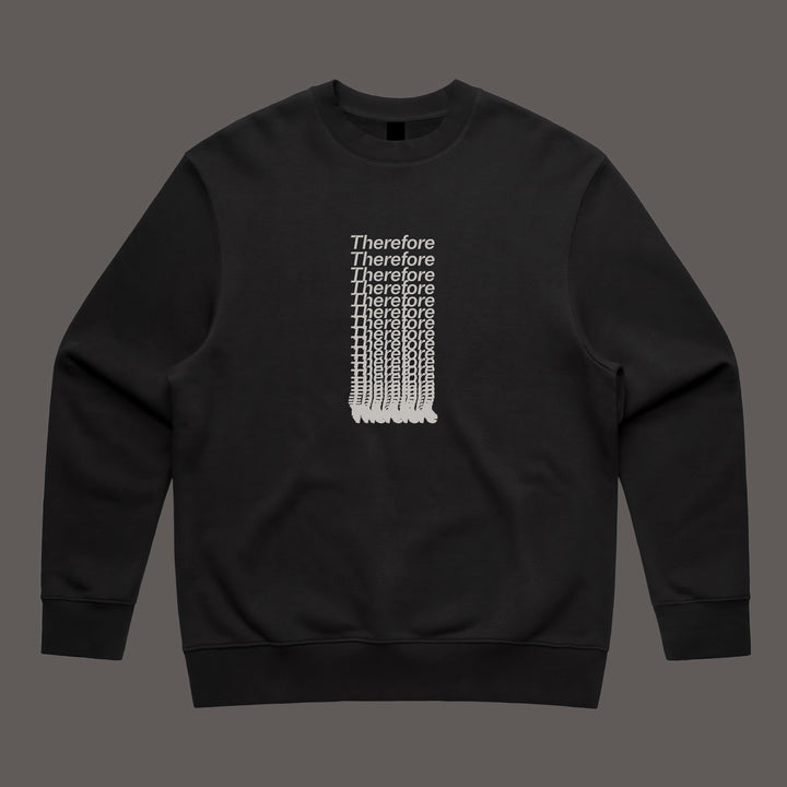 Logo Crash Flash Reflective Premium Streetwear Crew Sweat Charcoal Therefore Worldwide www.there4.store Best